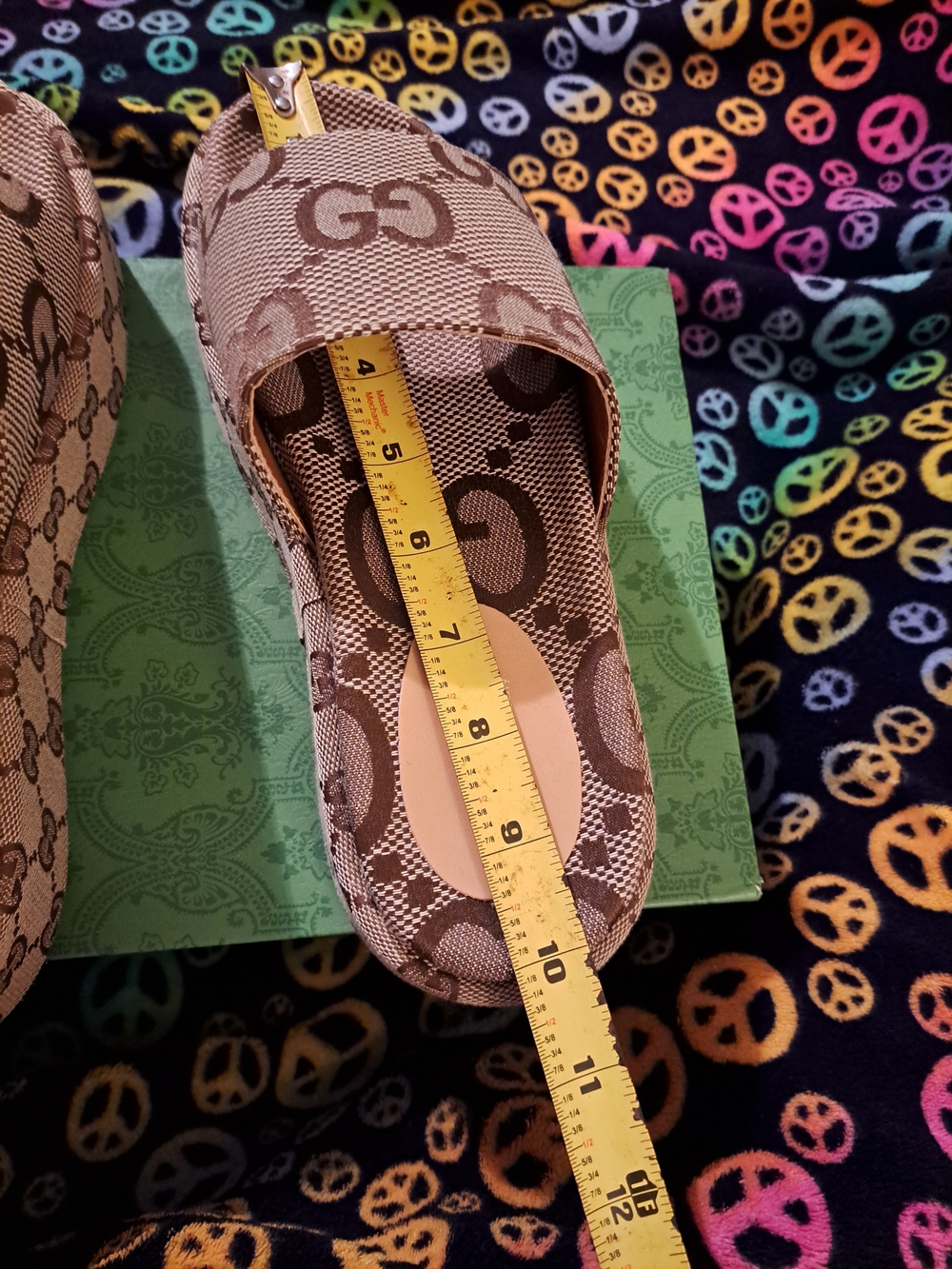 Gucci Brown GG Jacquard Platform Slide Sandals - Picture 2 of 6